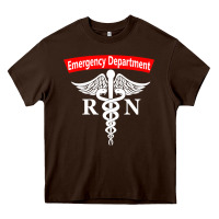 Chocolate Brown emergency department nursing er registered nurse rn caduceus raglan ba Heavy Core Tee - linhVisuals