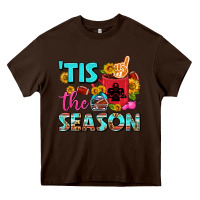 Chocolate Brown tis the season football coffee mug Heavy Core Tee - FaDigitalArtStudio