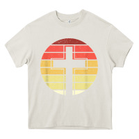Cream jesus cross retro style vintage t shirt Heavy Core Tee - linhVisuals