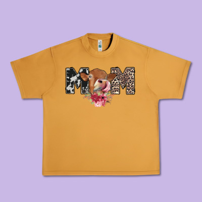 Mom Cow Urban Heavy Tee Designed By Cowhidedigitalart