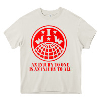 Cream iww injury one is injury to all front and back red zip hoodie Heavy Core Tee - linhVisuals
