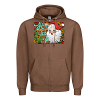 Chestnut ho ho ho santa claus Zipper Hoodie - Jasminsmagicworld