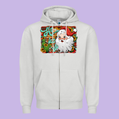 Ho Ho Ho Santa Claus Zipper Hoodie Designed By Jasminsmagicworld