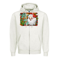 Oatmeal Heather ho ho ho santa claus Zipper Hoodie - Jasminsmagicworld