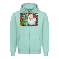 Seafoam ho ho ho santa claus Zipper Hoodie - Jasminsmagicworld