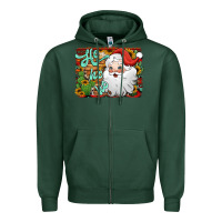 Sports Green ho ho ho santa claus Zipper Hoodie - Jasminsmagicworld