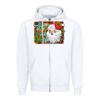 White ho ho ho santa claus Zipper Hoodie - Jasminsmagicworld
