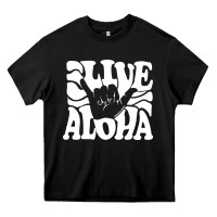 Black vintage live aloha state hawaiian islands shaka hawaii maui pullover h Heavy Core Tee - linhVisuals