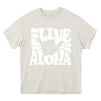 Cream vintage live aloha state hawaiian islands shaka hawaii maui pullover h Heavy Core Tee - linhVisuals