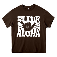Vintage Live Aloha State Hawaiian Islands Shaka Hawaii Maui Pullover H Heavy Core Tee | Teevron