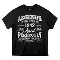 Legends Were Born In 1942 Year Of Birth Birthday T Shirt Heavy Core Tee | Teevron