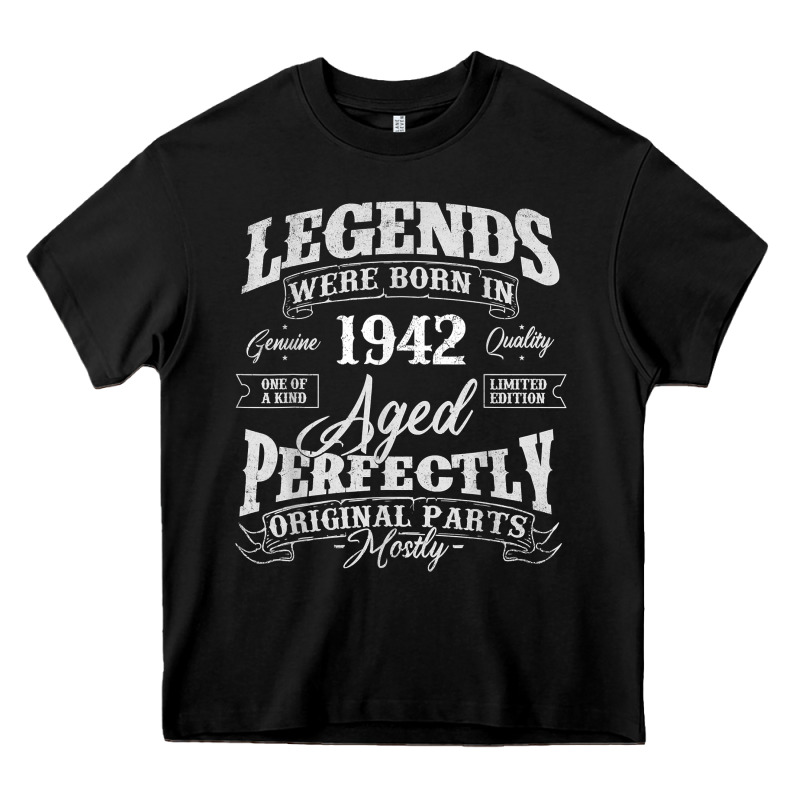 Legends Were Born In 1942 Year Of Birth Birthday T Shirt Heavy Core Tee by linhVisuals | Teevron