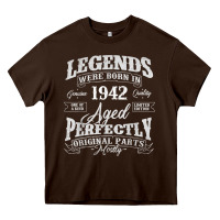 Chocolate Brown legends were born in 1942 year of birth birthday t shirt Heavy Core Tee - linhVisuals