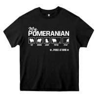 Black dog pomeranian cute dog puppy pet black paw Heavy Core Tee - linhVisuals