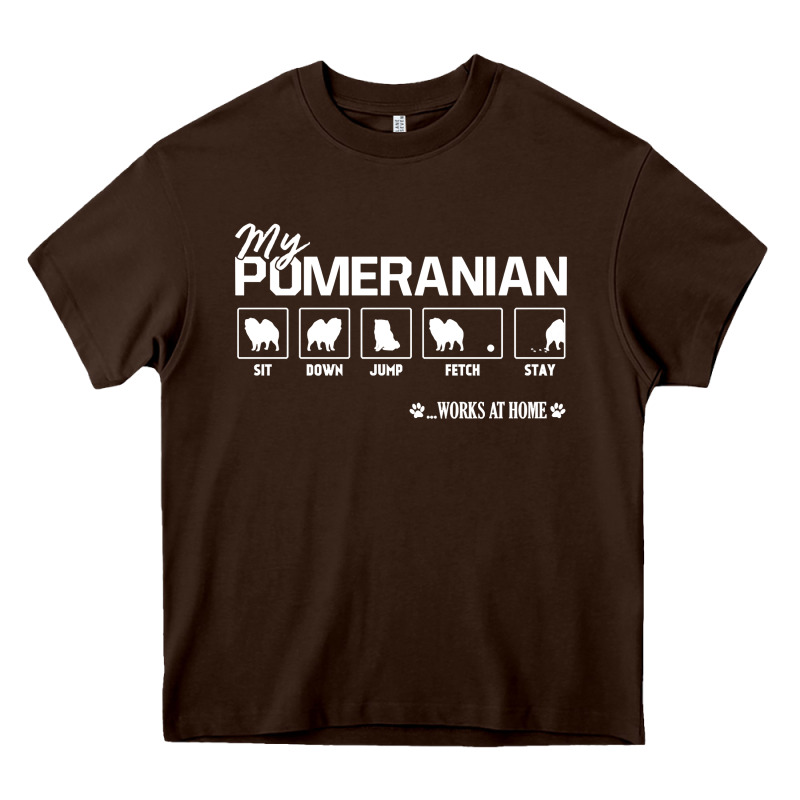 Dog Pomeranian Cute Dog Puppy Pet Black Paw Heavy Core Tee by linhVisuals | Teevron