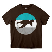Chocolate Brown sea turtle retro gift for men or boys t shirt Heavy Core Tee - linhVisuals