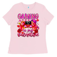 Bubblegum Pink Gaming is My Valentine Ladies Tee - CowhideDigitalArt