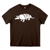 Chocolate Brown armadillo Heavy Core Tee - linhVisuals