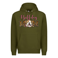 Army Green Bulldog Mom Premium Hoodie - Jasminsmagicworld