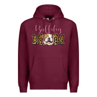 Burgundy Bulldog Mom Premium Hoodie - Jasminsmagicworld