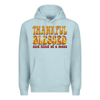 Blue Mist thankful blessed and kind of a mess Premium Hoodie - BarkalooDesign
