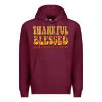 Burgundy thankful blessed and kind of a mess Premium Hoodie - BarkalooDesign
