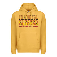 Mustard thankful blessed and kind of a mess Premium Hoodie - BarkalooDesign
