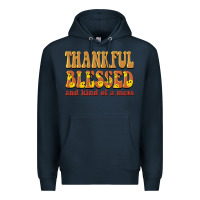 Navy thankful blessed and kind of a mess Premium Hoodie - BarkalooDesign