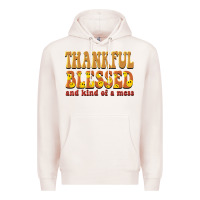 Pale Pink thankful blessed and kind of a mess Premium Hoodie - BarkalooDesign