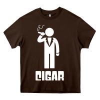 Chocolate Brown cigar smoker Heavy Core Tee - linhVisuals