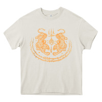 Cream twin tiger sak yant tattoo muay thai thailand martial art tank top Heavy Core Tee - linhVisuals
