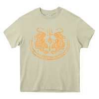 Mossy twin tiger sak yant tattoo muay thai thailand martial art tank top Heavy Core Tee - linhVisuals