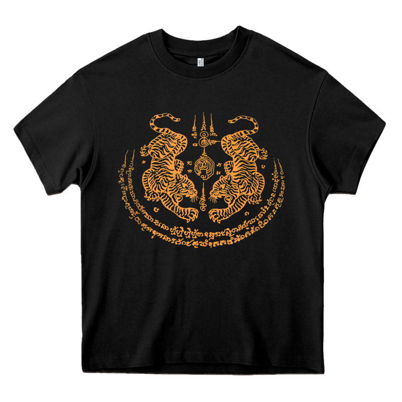 Twin Tiger Sak Yant Tattoo Muay Thai Thailand Martial Art Tank Top Heavy Core Tee by linhVisuals | Teevron