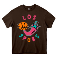 Chocolate Brown Los Spurs Heavy Core Tee - linhVisuals