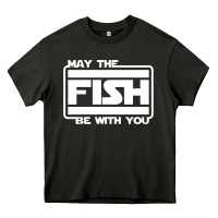 May The Fish Be With You Fishing3 Heavy Core Tee | Teevron