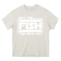 Cream May The Fish Be With You Fishing3 Heavy Core Tee - linhVisuals