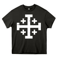Asphalt crusader cross of jerusalem Heavy Core Tee - linhVisuals