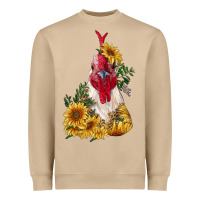 Mushroom sunflower rooster with leopard Heavyweight Sweatshirt - RanaPortraitStore