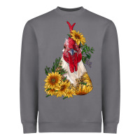 Storm sunflower rooster with leopard Heavyweight Sweatshirt - RanaPortraitStore