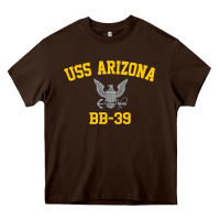 Chocolate Brown uss arizona bb 39 battleship t shirt Heavy Core Tee - linhVisuals