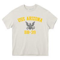 Cream uss arizona bb 39 battleship t shirt Heavy Core Tee - linhVisuals
