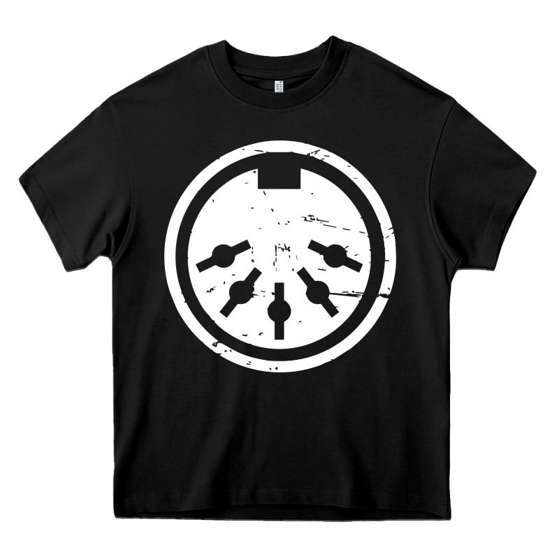 Distressed Midi Plug Synthesizer Heavy Core Tee by linhVisuals | Teevron