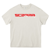Cream SCARAB RACING BOATS Heavy Core Tee - linhVisuals