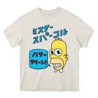Cream Sparkle simpsons Heavy Core Tee - linhVisuals