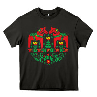 Swedish Dala Horse Folk Art T Shirt Heavy Core Tee | Teevron