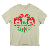 Mossy swedish dala horse folk art t shirt Heavy Core Tee - linhVisuals