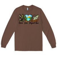 Chestnut Camouflage Peace Love Striped Bass Long Sleeve Tee - LillyAllenDesigns