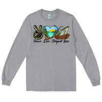 Heather Grey Camouflage Peace Love Striped Bass Long Sleeve Tee - LillyAllenDesigns