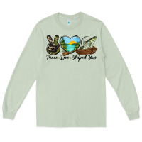 Matcha Camouflage Peace Love Striped Bass Long Sleeve Tee - LillyAllenDesigns