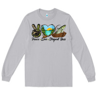 Moon Dust Camouflage Peace Love Striped Bass Long Sleeve Tee - LillyAllenDesigns